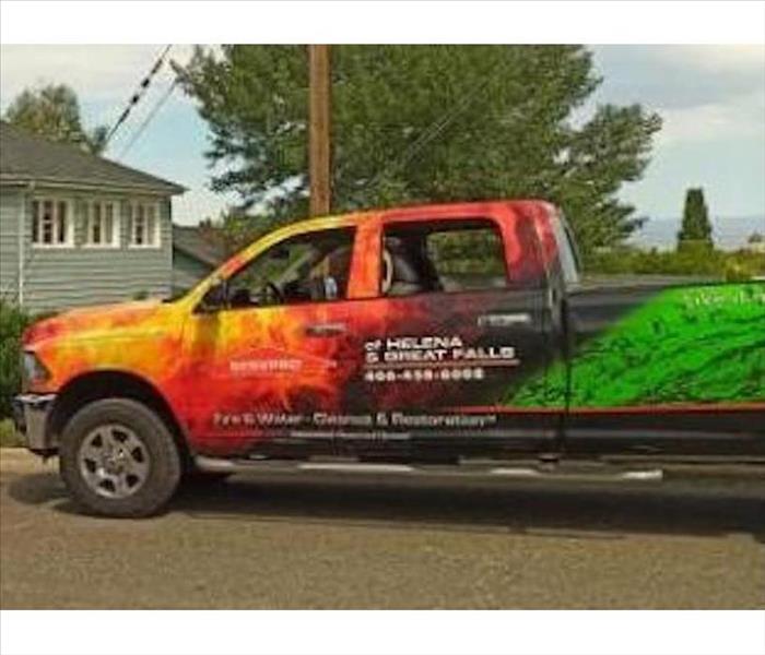 SERVPRO fire wrapped truck