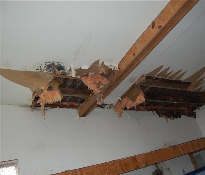 leaking pipe ruined the ceiling panels