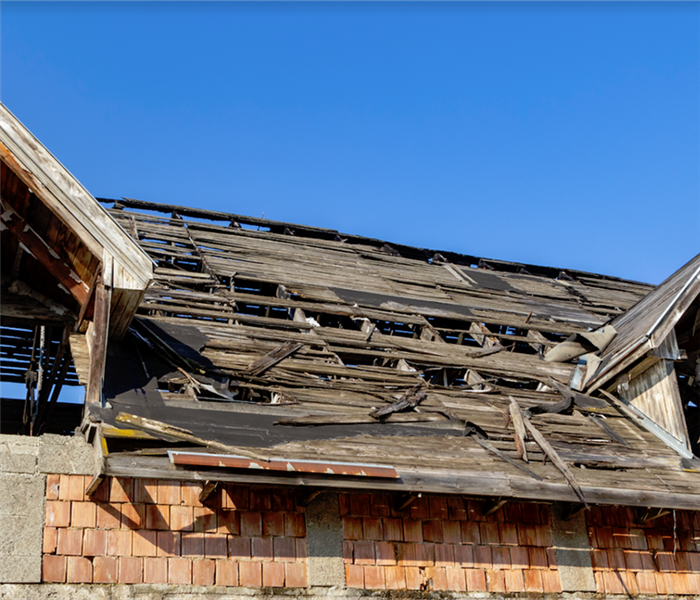 a fire damaged roof